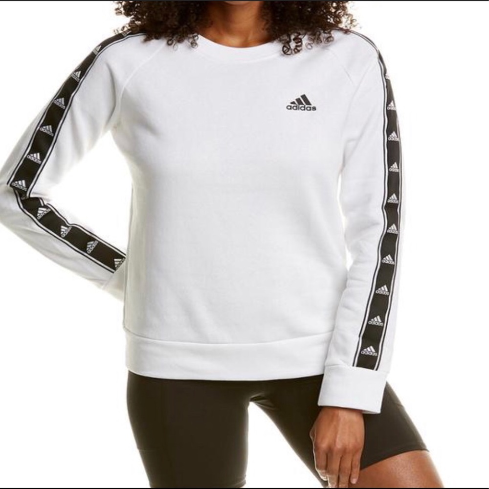 NWT Adidas White And Black Crew Sweater